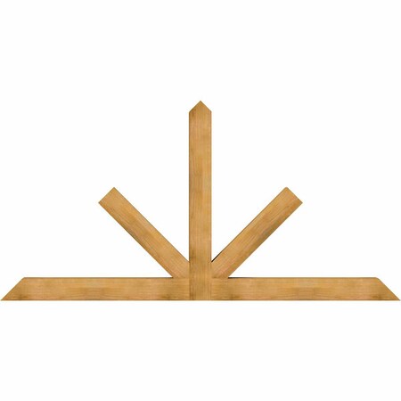 Ekena Millwork Saratoga Rough Sawn Timber Gable Bracket, Western Red Cedar, 108"W x 54"H x 6"D x 6"F, 12/12 Pitch GBW108X54X0606SAR00RWR